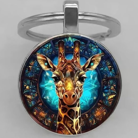 Stainless Steel GIRAFFE Keyring Keychain Accessory - Picture 1 of 3